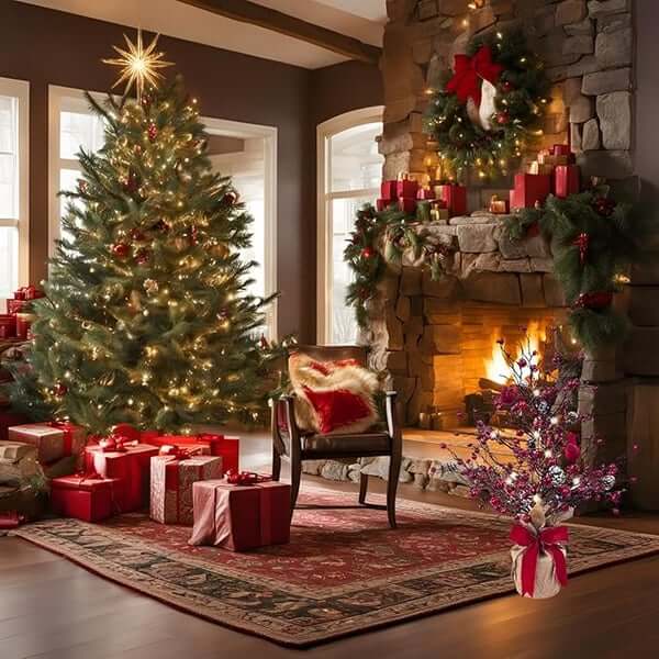 Vintage Glowing Tree with Cardinals