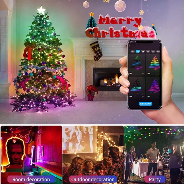 Bluetooth Christmas LED Lights with Music Sync